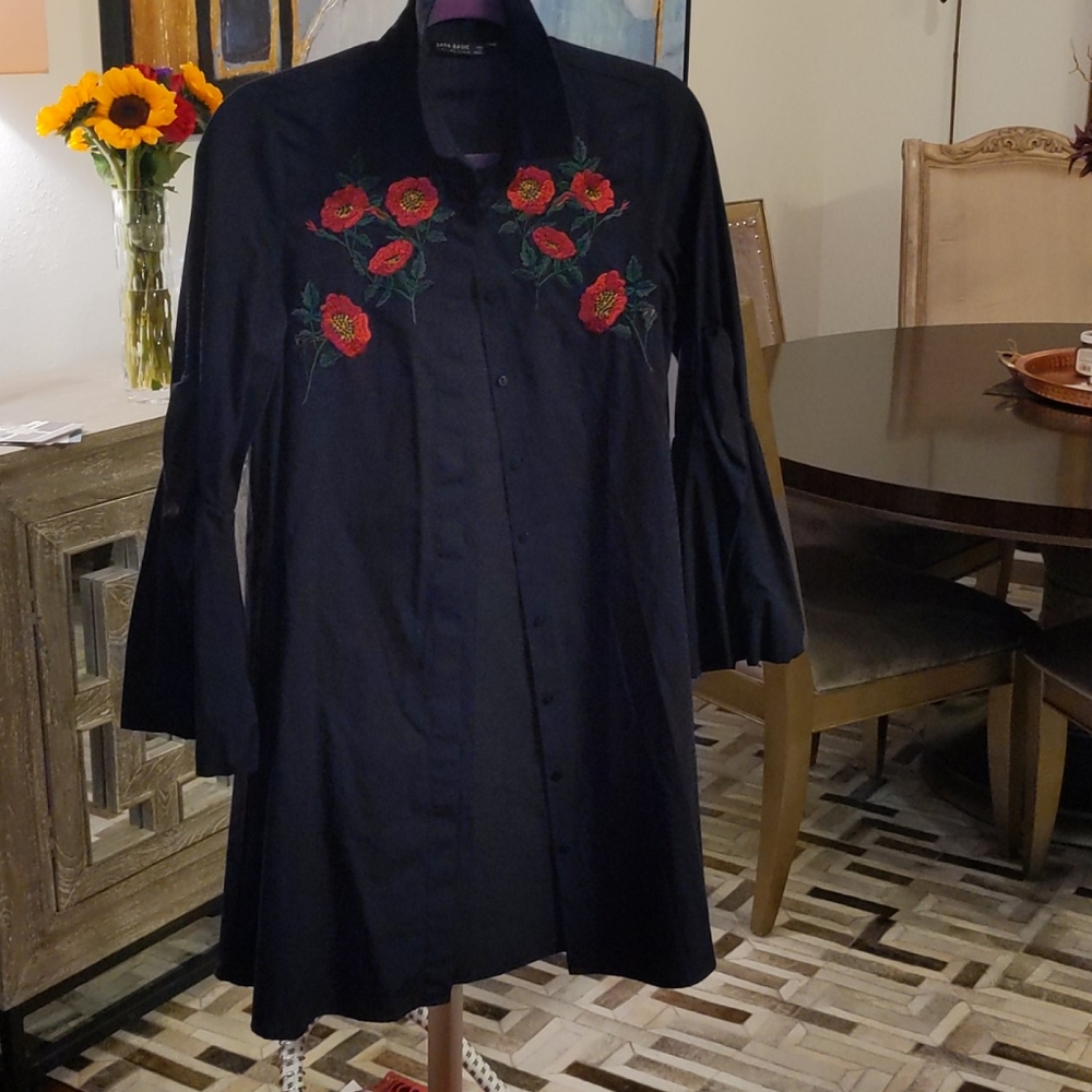 Blue Button Up Tunic